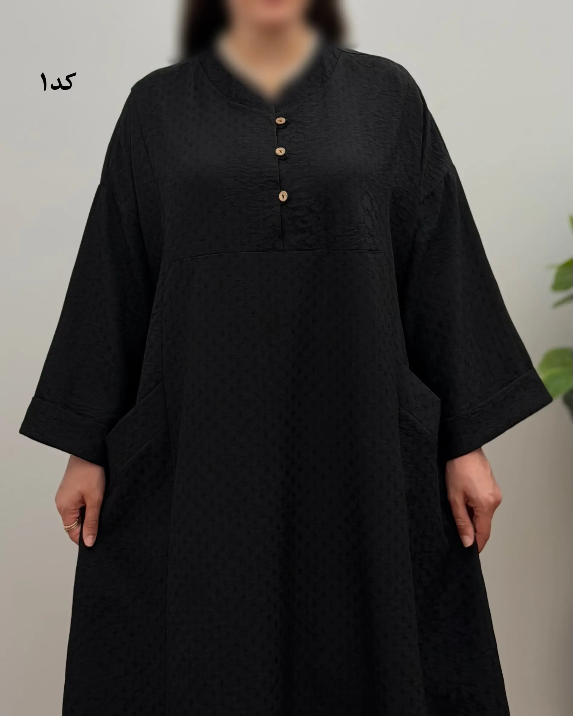 پیراهن مانتویی مشکی مدل حنا (ویژه محرم)